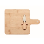 Square cheese board with integrated knife wood colour fourth view