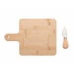 Square cheese board with integrated knife wood colour fifth view