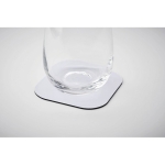 White glass coaster for full colour printing with rubber base white colour photographic view