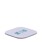 White glass coaster for full colour printing with rubber base view with print area