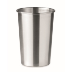 Stainless steel mug for picnics, 350 ml matt silver colour