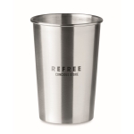 Stainless steel mug for picnics, 350 ml matt silver colour main view