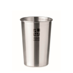 Stainless steel mug for picnics, 350 ml matt silver colour view with print area