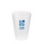 Sustainable, reusable cup made of PP for events, 300 ml transparent white colour view with print area