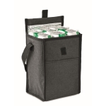 Recycled plastic cooler bag with front pocket, 3 L black colour second view