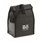 Recycled plastic cooler bag with front pocket, 3 L black colour main view