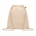 Drawstring bag, organic cotton, drawstring, natural tone, 140 g/m2 beige colour