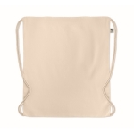 Drawstring bag, organic cotton, drawstring, natural tone, 140 g/m2 beige colour second view