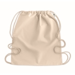 Drawstring bag, organic cotton, drawstring, natural tone, 140 g/m2 beige colour third view