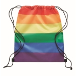 Drawstring bag, RPET, eye-catching rainbow colours multicolour colour third view