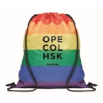 Drawstring bag, RPET, eye-catching rainbow colours multicolour colour main view