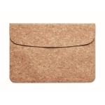 Cork coated laptop sleeve with magnetic closure, 14” beige colour