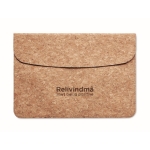 Cork coated laptop sleeve with magnetic closure, 14” beige colour second main view