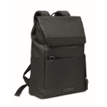 Recycled laptop backpack with zipper pockets in black, 15'' black colour