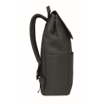 Recycled laptop backpack with zipper pockets in black, 15'' black colour fourth view