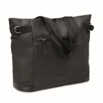 Recycled bag with zip and compartment for short trips black colour