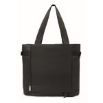 Recycled bag with zip and compartment for short trips black colour third view