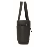 Recycled bag with zip and compartment for short trips black colour fourth view