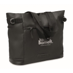 Recycled bag with zip and compartment for short trips black colour main view