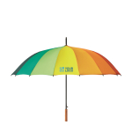 Large golf umbrella in rainbow colours, Ø 120 view with print area