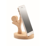 Original 'KungFu' bamboo mobile phone holder wood colour second view