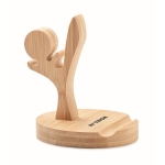 Original 'KungFu' bamboo mobile phone holder wood colour main view