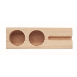 Wooden pen holder with phone holder and flower pot with seeds wood colour sixth view