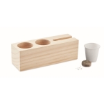 Wooden pen holder with phone holder and flower pot with seeds wood colour ninth view