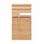 Bamboo placemat for phone, paper clips and coloured note paper wood colour fourth view