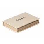 Eco-friendly notepad made from grass paper beige colour second main view