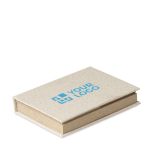 Eco-friendly notepad made from grass paper view with print area