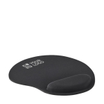 Ergonomic mousepad with cushioned wrist support black colour view with print area