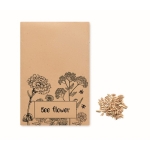 Seed paper with bee ragwort for trade fairs beige colour