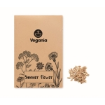 Seed packet with poppies, for promotional gifting beige colour main view