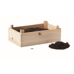 Small strawberry growing kit with box and soil for home use wood colour second view