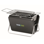 Portable stainless steel grill in a case for summer marketing black colour main view