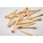 Set of 20 golf tees in a cotton bag beige colour photographic view