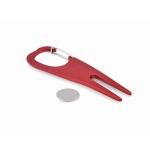 Aluminium divot with magnetic ball marker for all golf fans red colour