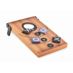 Tic-Tac-Toe throwing game with 8 bags and wooden board wood colour