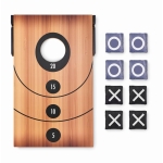 Tic-Tac-Toe throwing game with 8 bags and wooden board wood colour third view