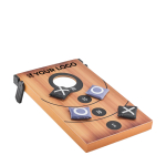 Tic-Tac-Toe throwing game with 8 bags and wooden board wood colour view with print area