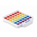 Relaxation toy with poppable, colourful buttons for promotions white colour main view