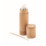 Bamboo box and 6 cotton swabs wood colour