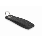 Rectangular felt keyring dark grey colour