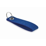 Rectangular felt keyring royal blue colour