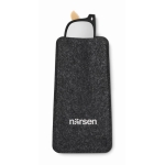 Glasses case made of RPET felt, for promotions dark grey colour third main view