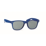 Sunglasses with recycled RPET frame, UV400 protection transparent blue colour