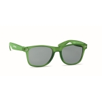 Sunglasses with recycled RPET frame, UV400 protection transparent green colour main view