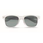 Sunglasses with recycled RPET frame, UV400 protection transparent white colour second view