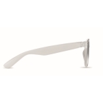 Sunglasses with recycled RPET frame, UV400 protection transparent white colour third view